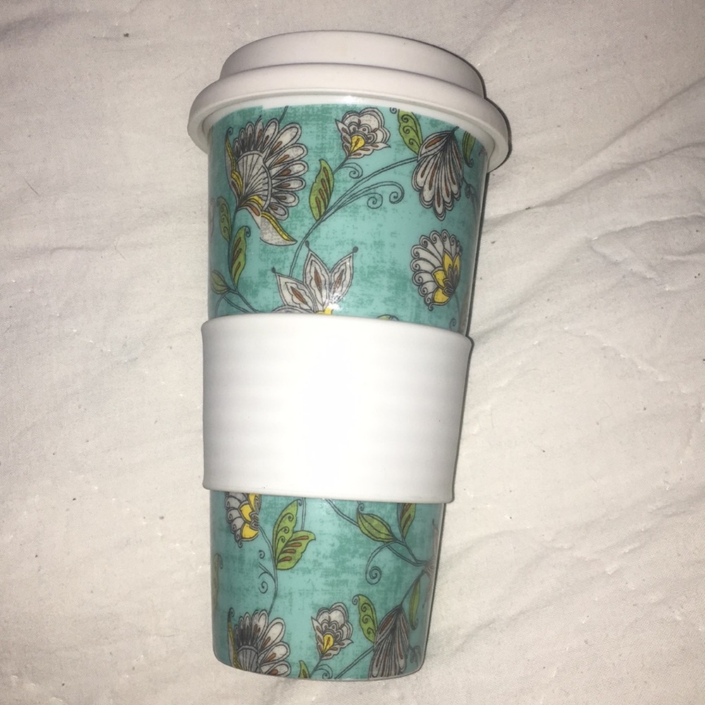 World market to go coffee cup mug floral flowers